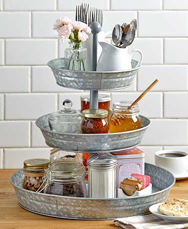 2/3 tier galvanized tray for your high tea
