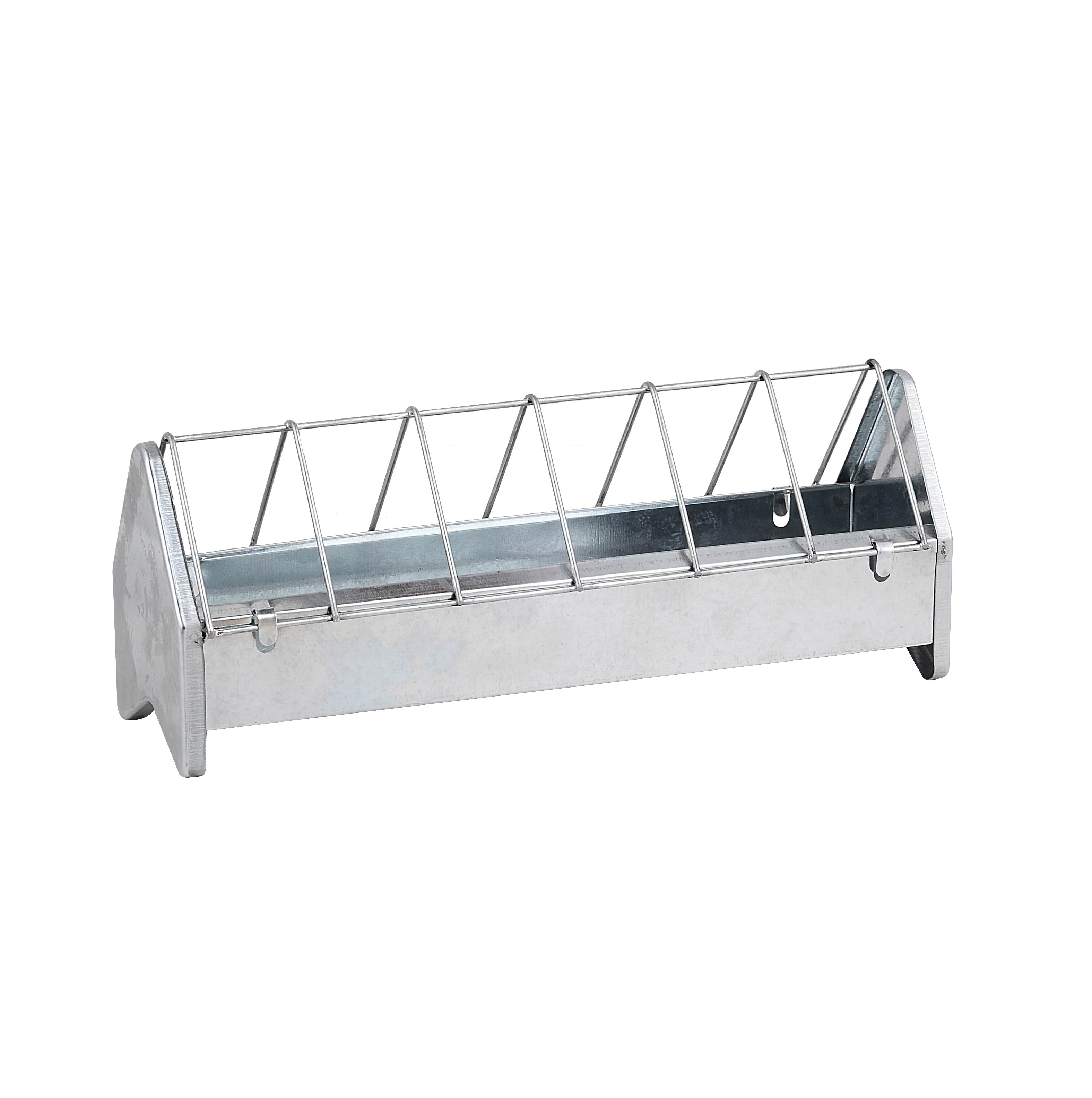 Galvanised Chicken Trough with anti scratch bars (35cm)