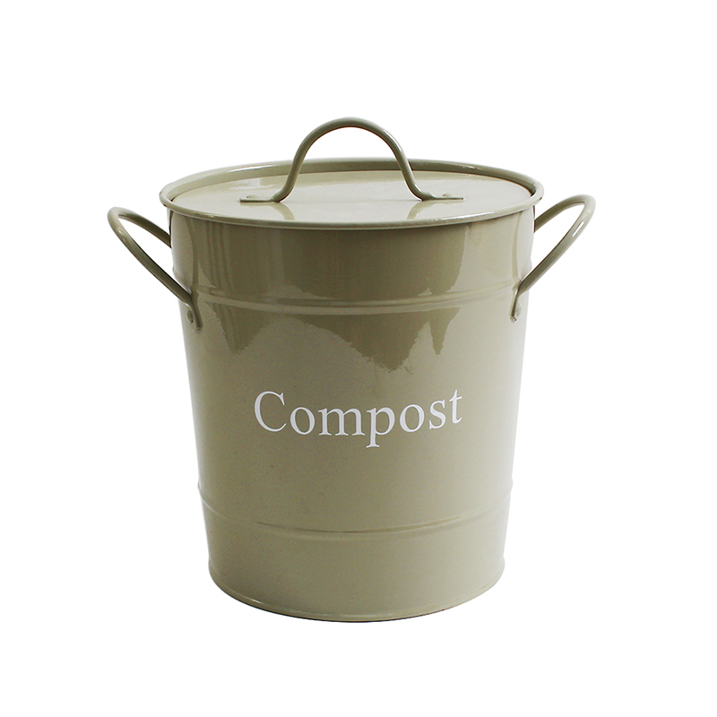 Power Coated Metal kitchen compost bin with filter
