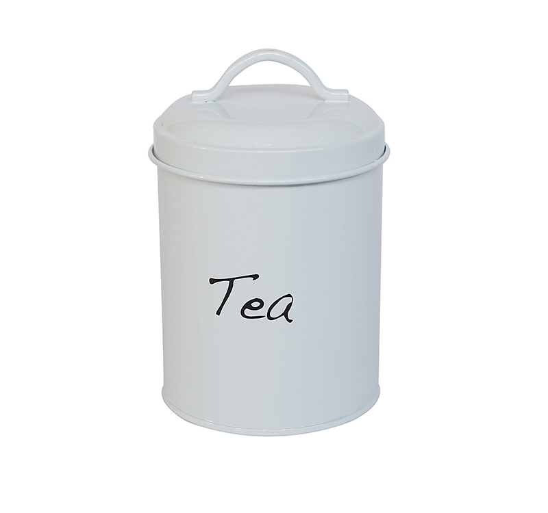 Hot Sale White Metal Kitchen Food Storage Tea Canisters