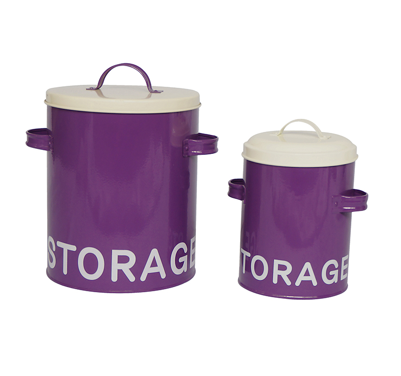 High quality power coated metal vintage canister sets