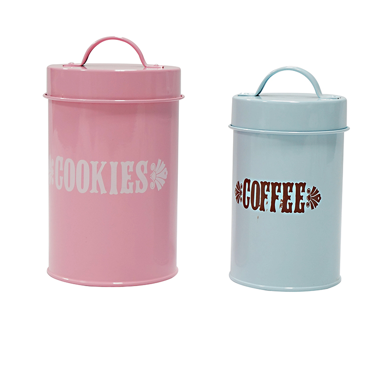 Metal containers cookies and coffee storage canisters