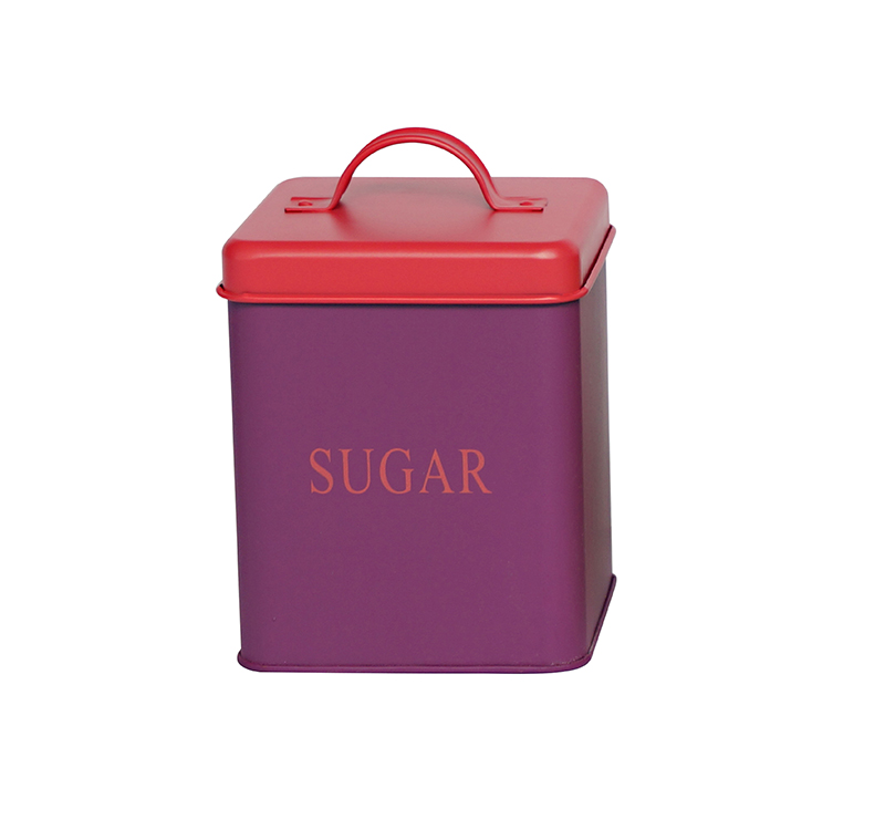 Metal square food safe kitchen sugar storage container