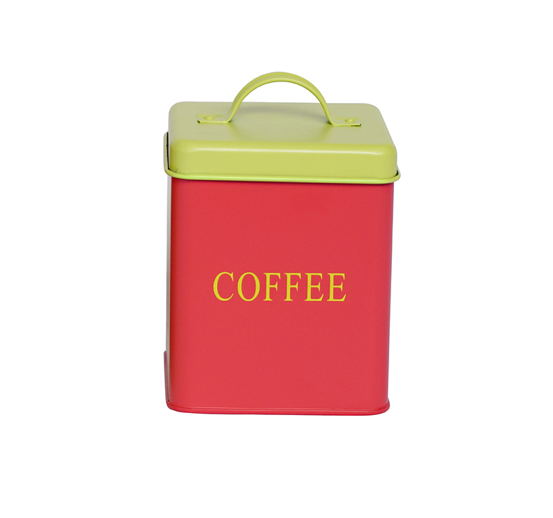 Metal square coffee caniser kitchen storage containers