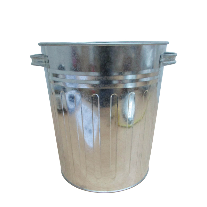 Indoor or outdoor use 20 gallon steel galvanized rubbish bin