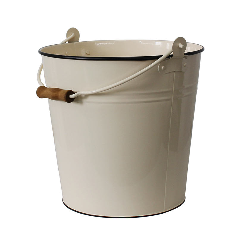 Mif garden brand power coated cream metal bucket