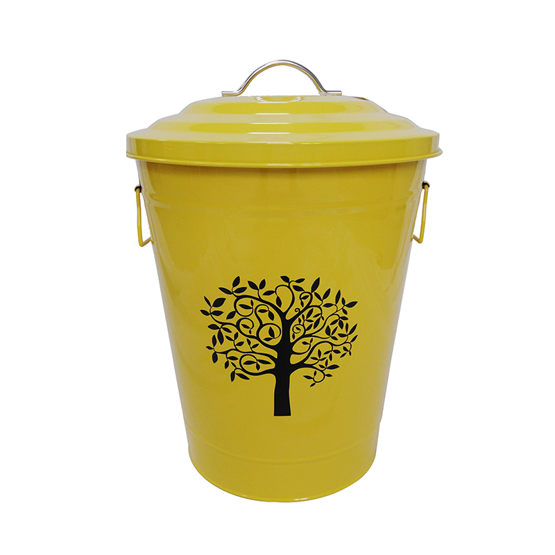 Factory Wholesale Yellow 9.5L metal outdoor trash can