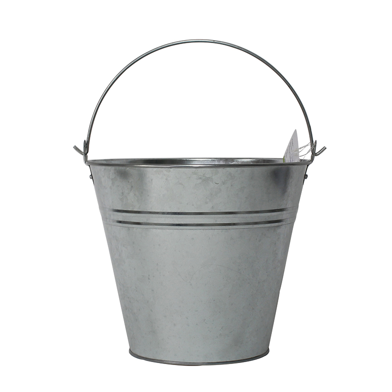 10＂ 7L Sliver Galvanized Metal Water Pails With Handles