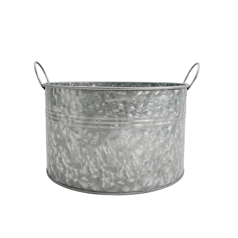 Factory Hot Sale Custom Logo Printed Sliver Galvanized Steel Party tub bucket
