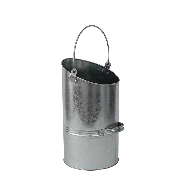Mif Garden Brand Sliver Galvanized Steel fire place zinc ash bucket with handle