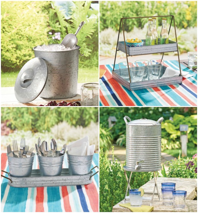 Many famlily full off these fun galvanized metal serving pieces​