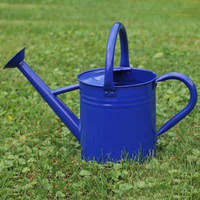 3.5 L Galvanized and powder coated Blue Watering Can