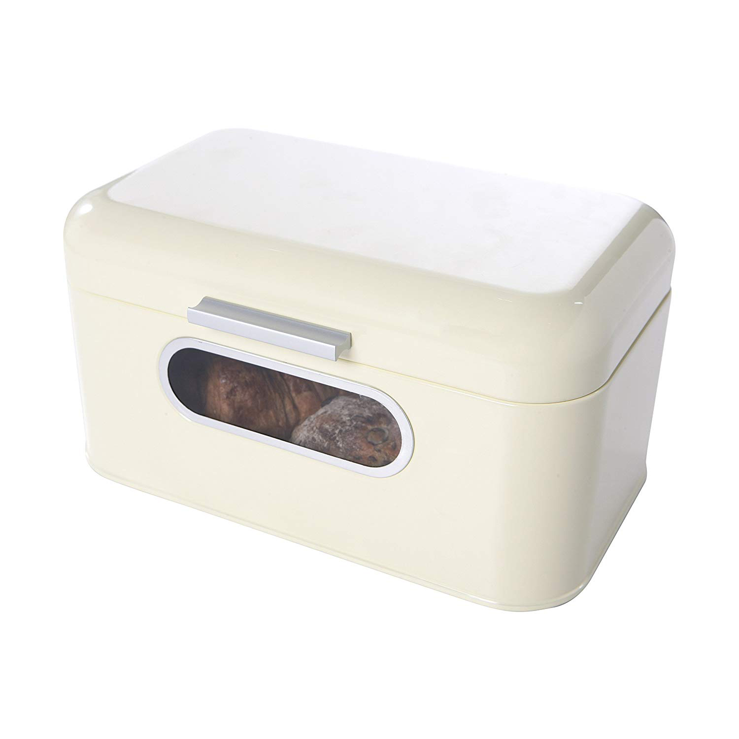 Wholesale galvanized steel food grade powder coated food storage kitchen white bread box 