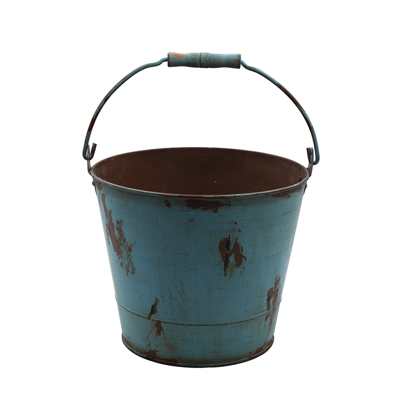 Galvanized Rustic Metal Buckets with Handles for Planters and Home Decor