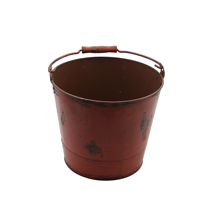 Galvanized Metal Garden Bucket Ideal for Planting Decoration Storage