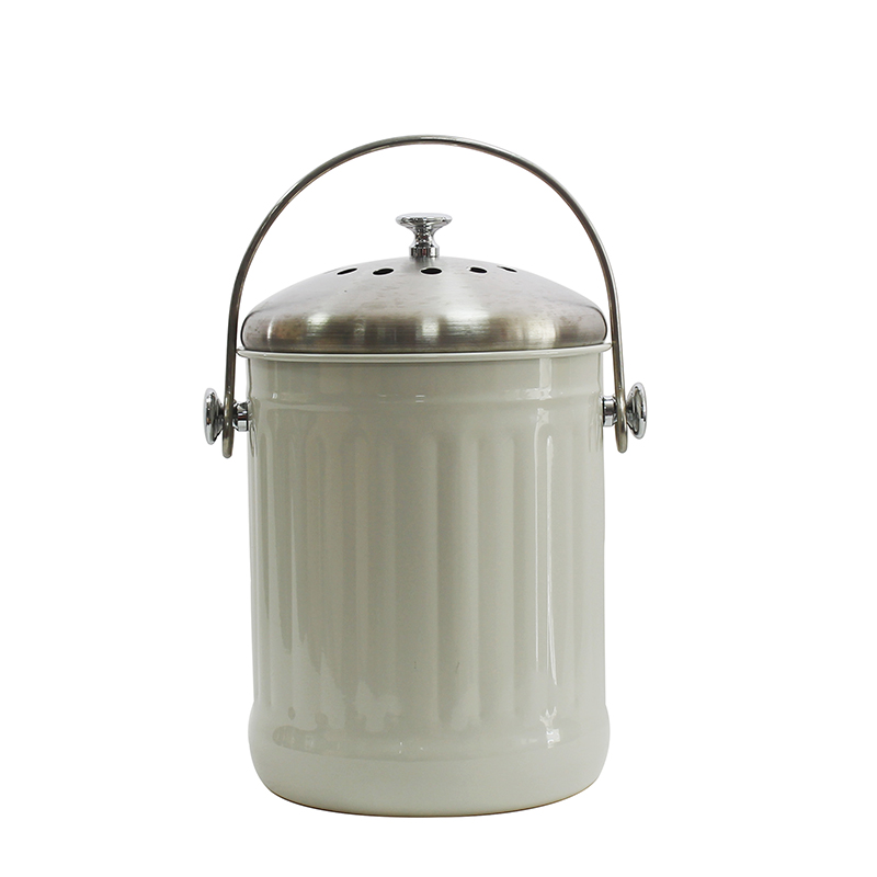 1.3 Gallon Stainless-Steel Indoor Compost Bucket for Kitchens
