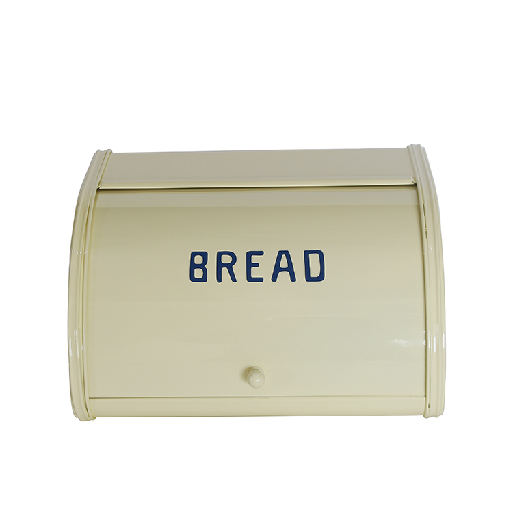 Metal Home Vintage Countertop Bread Storage Bin Rolltop Bread Boxes for Kitchen Food Storage