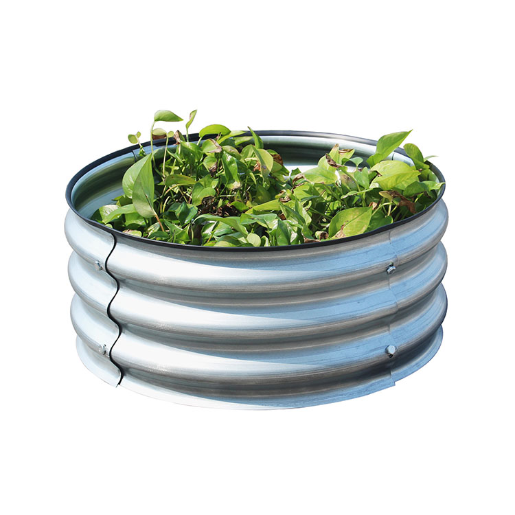 Round Galvanized Steel Planter Raised Metal Garden Bed Kit for Plants and Vegetables