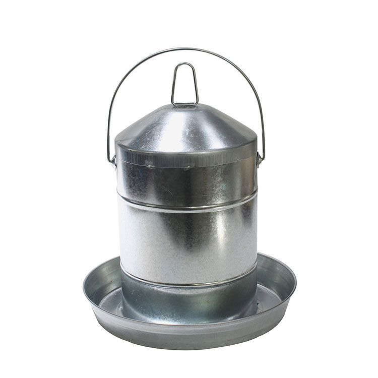 Poultry watering system 12L galvanized steel chicken drinkers