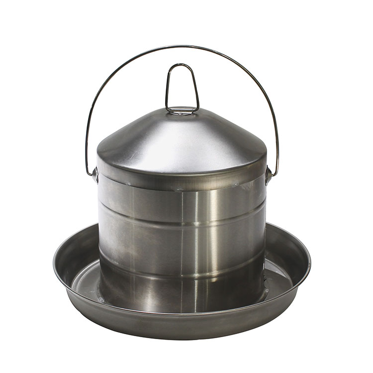 Poultry feeding equipment Matte 8L stainless steel chick waterer 