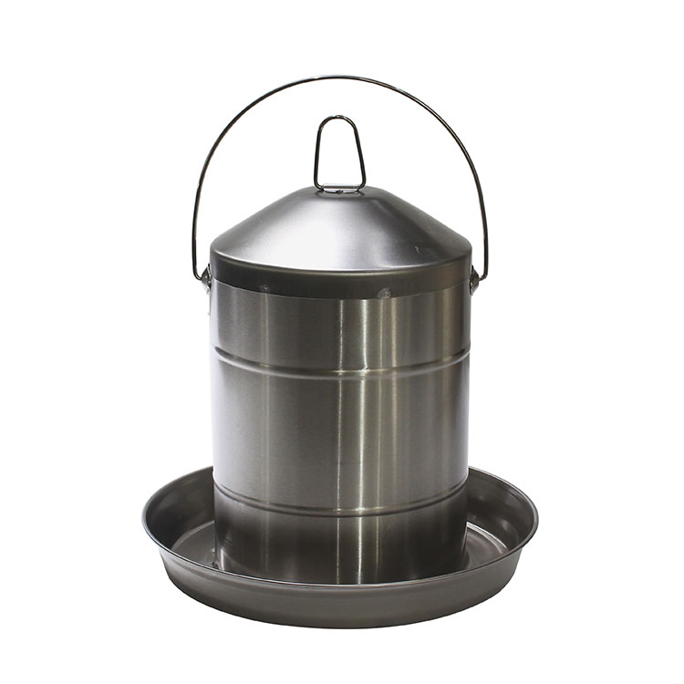Poultry farm equipment Matte 12L stainless steel chicken water drinkers 
