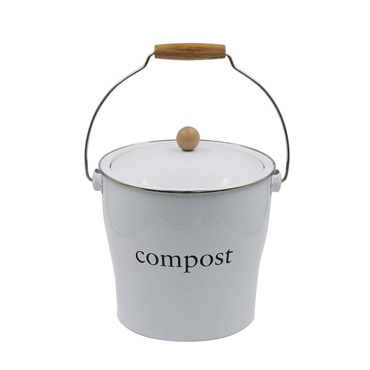 Metal Steel Kitchen food waste Countertop compost bucket container 