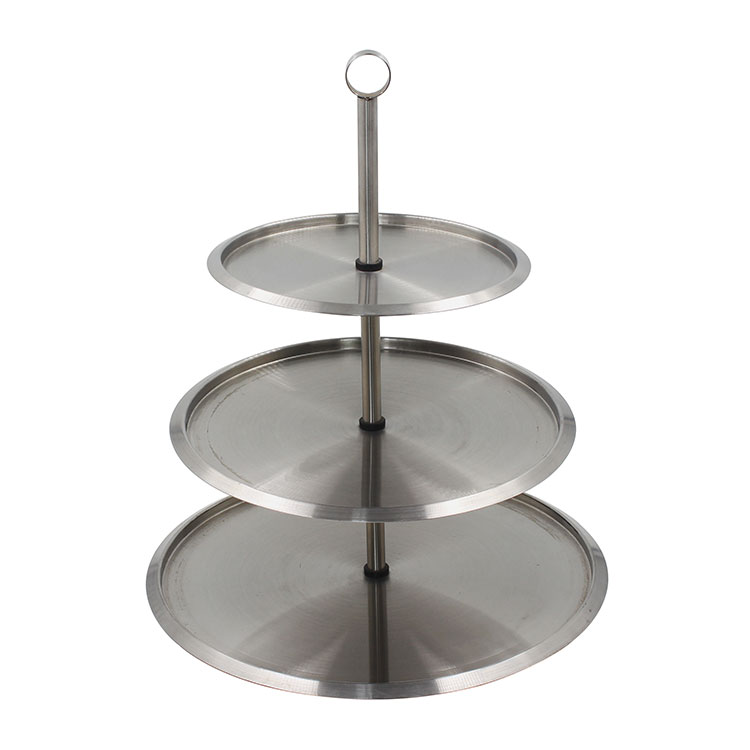 Stainless Steel 3 Tiered Serving Tray For Parties Cupcakes Fruits Dessert or Tea 