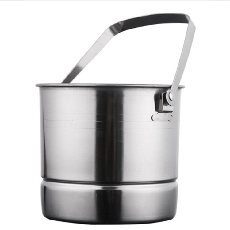 1L Portable Stainless Steel Metal Ice Drink Chiller Water Champagne Ice Bucket for Party Events Buffet BBQ Home Decor