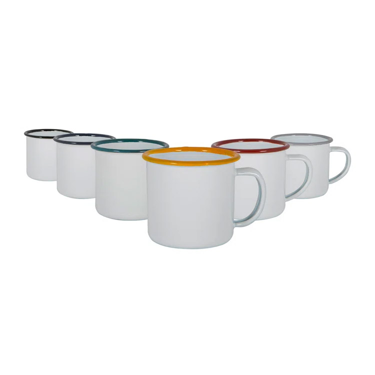 Enamelware Metal Classic Round Coffee and Tea Mug Enamel Water Milk Drinking Cup 
