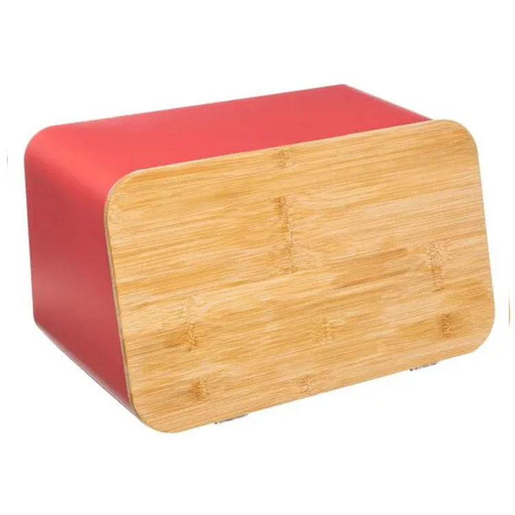 Metal Modern Bread box with Bamboo Cutting Board Bread Storage Bin Holder for Kitchen Countertop
