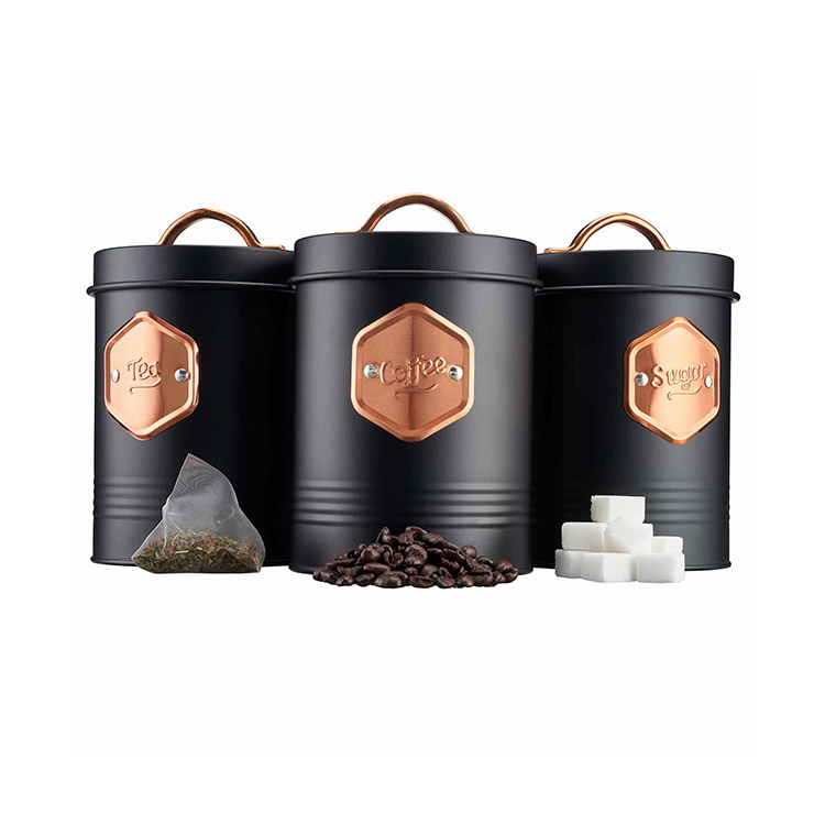 Farmhous Coffee Tea Sugar Container Set Metal Kitchen Jars Canister Sets for Kitchen Counter