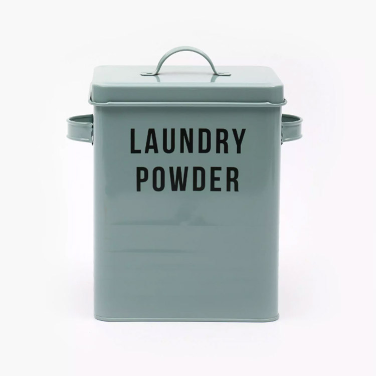 Farmhouse Galvanised Metal Housewares Laundry Detergent Container Tin Laundry Powder Bin
