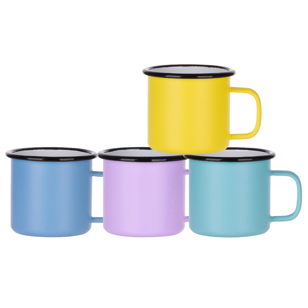 12oz 360ml Enamel Mug Coffee Tea Camping Cup Mugs with Handle for Coffee Tea Milk