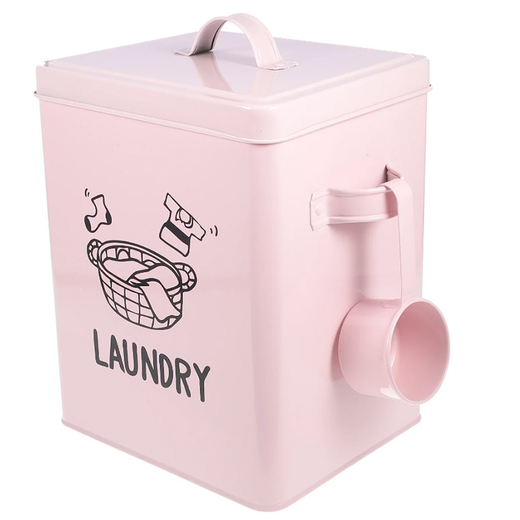 Laundry Detergent Powder Container Canister Dispenser Storage Box Tin Holder Pods Room Containers Bin Box