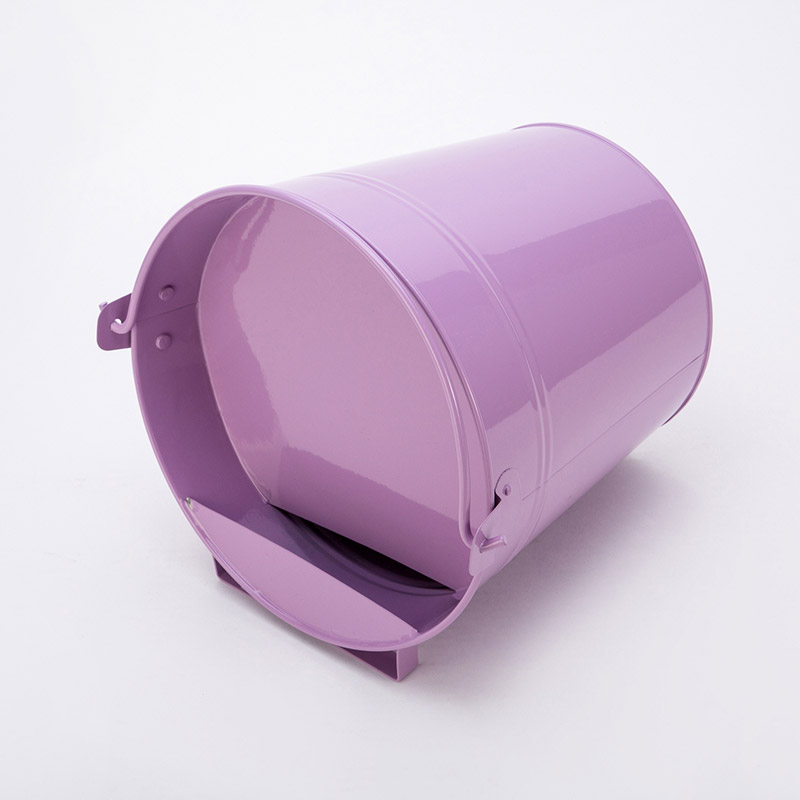 Purple 7L Galvanised Metal Chicken Bucket/poultry Drinker