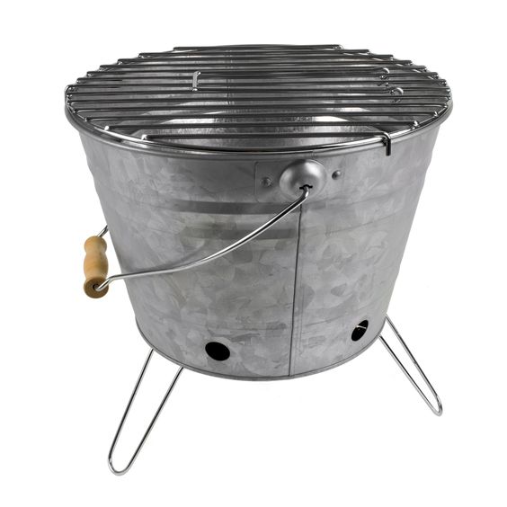 Galvanized portable BBQ grill