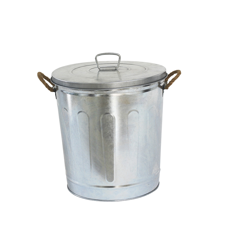 Home Hot Sale Galvanized Metal Trash Can With Lid