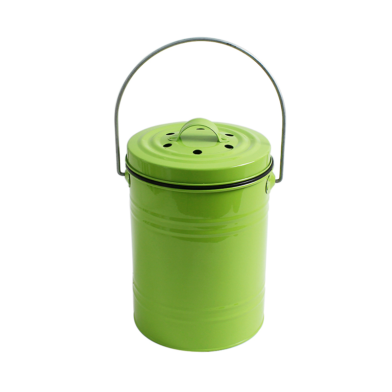 Metal Kitchen Waste compost bin with plastic inner