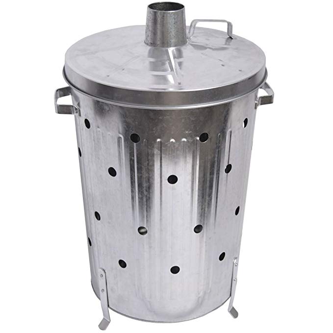 90L Galvanized steel garden rubbish incinerator bin