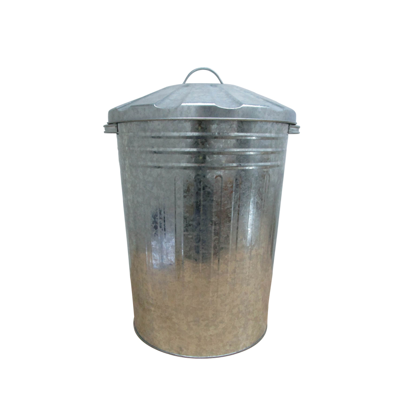 Galvanized 20 Gallon large metal trash can