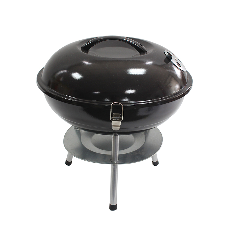 Black Power Coated Metal 17'' Kettle Charcoal Grill