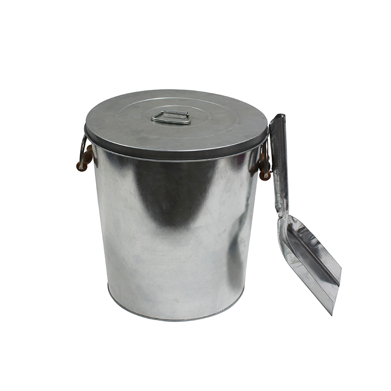 Galvanized Steel Fireproof Fireside Ash Bucket with Handles and Lid