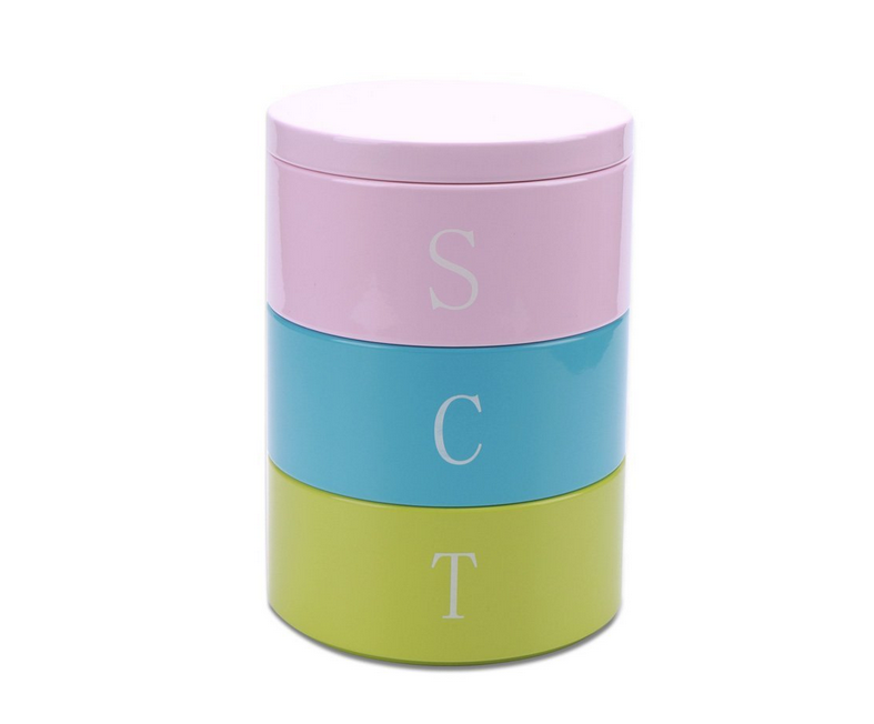 New arrival!3 Tier stackable Food Storage Sugar Coffee Tea Tin Canister