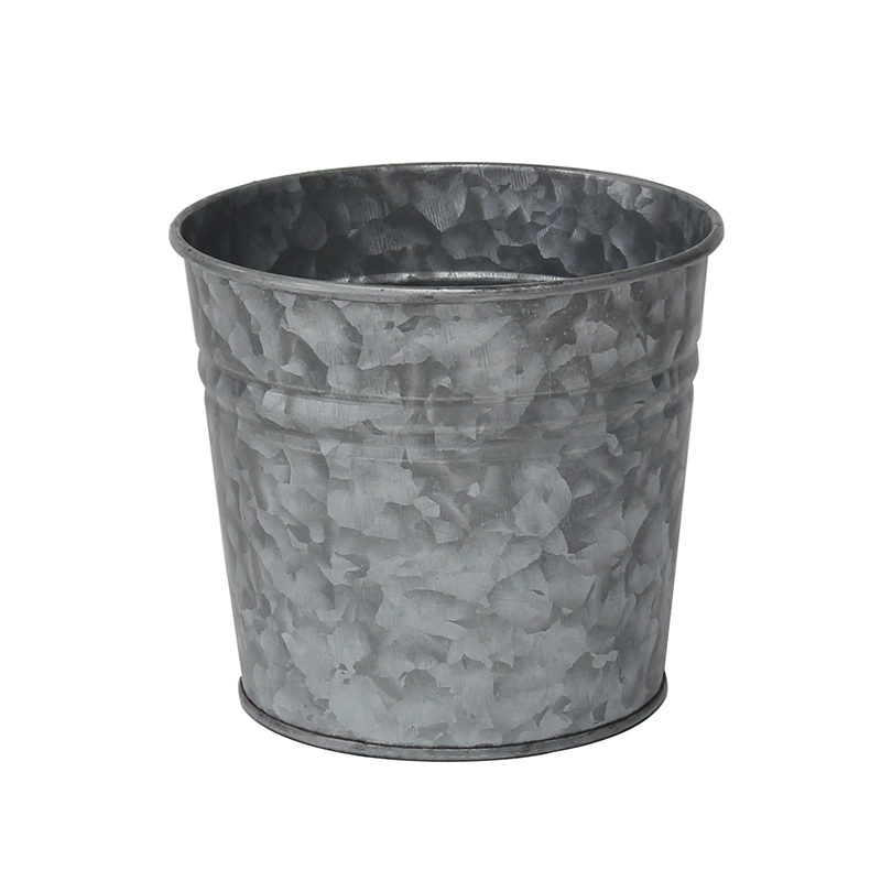 Custom printed galvanized metal garden round pots planter