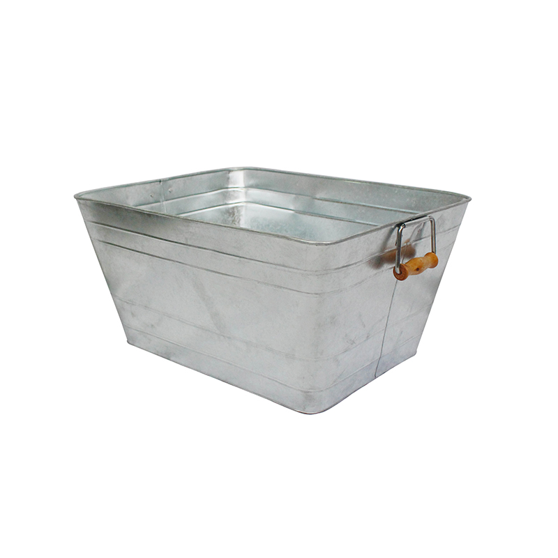 Galvanized Steel with Sturdy Handles on 2 sides for easy Carrying Square Tub