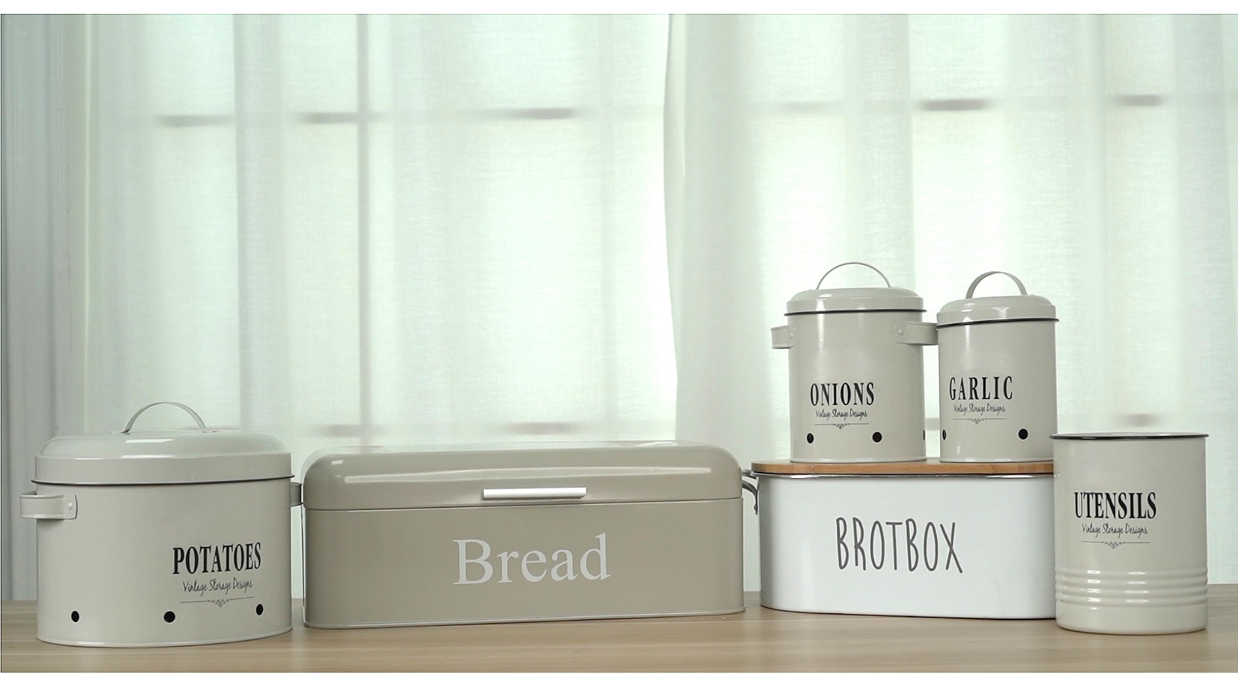 Great to enhance the look of your kitchen with character and some country decor.  DECORATIVE LARGE TINS - Stylish and decorative canisters designed for Sugar, Coffee and Tea storage. Ideal for dry food and goods, this rustic canister set will complete you