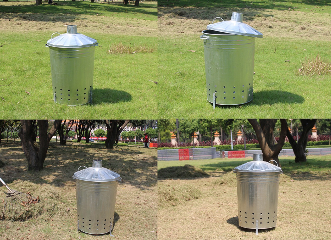 Galvanized Incinerator Bin Garden Leaves Wood Burner