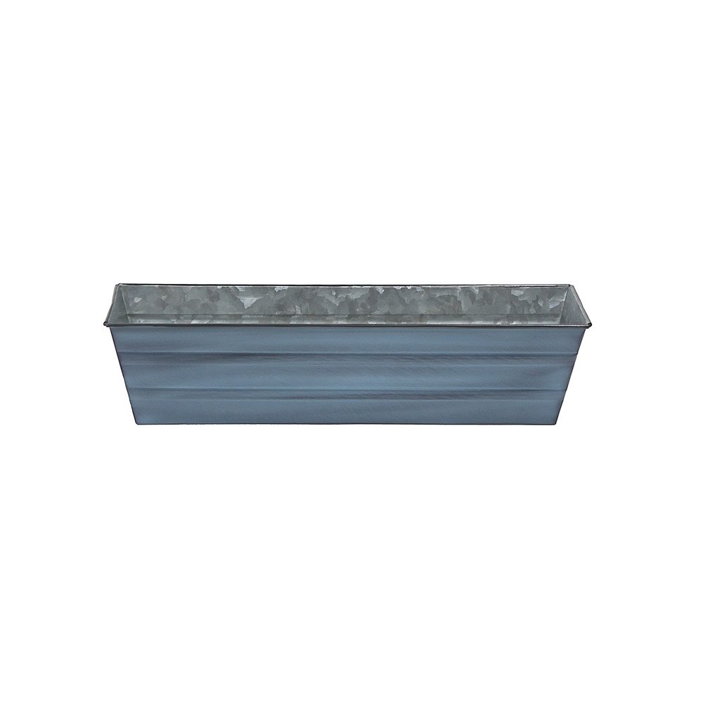 Galvanized Window Flower Box Planter-Blue-Small (22＂ L x 6＂ W x 5＂ H)