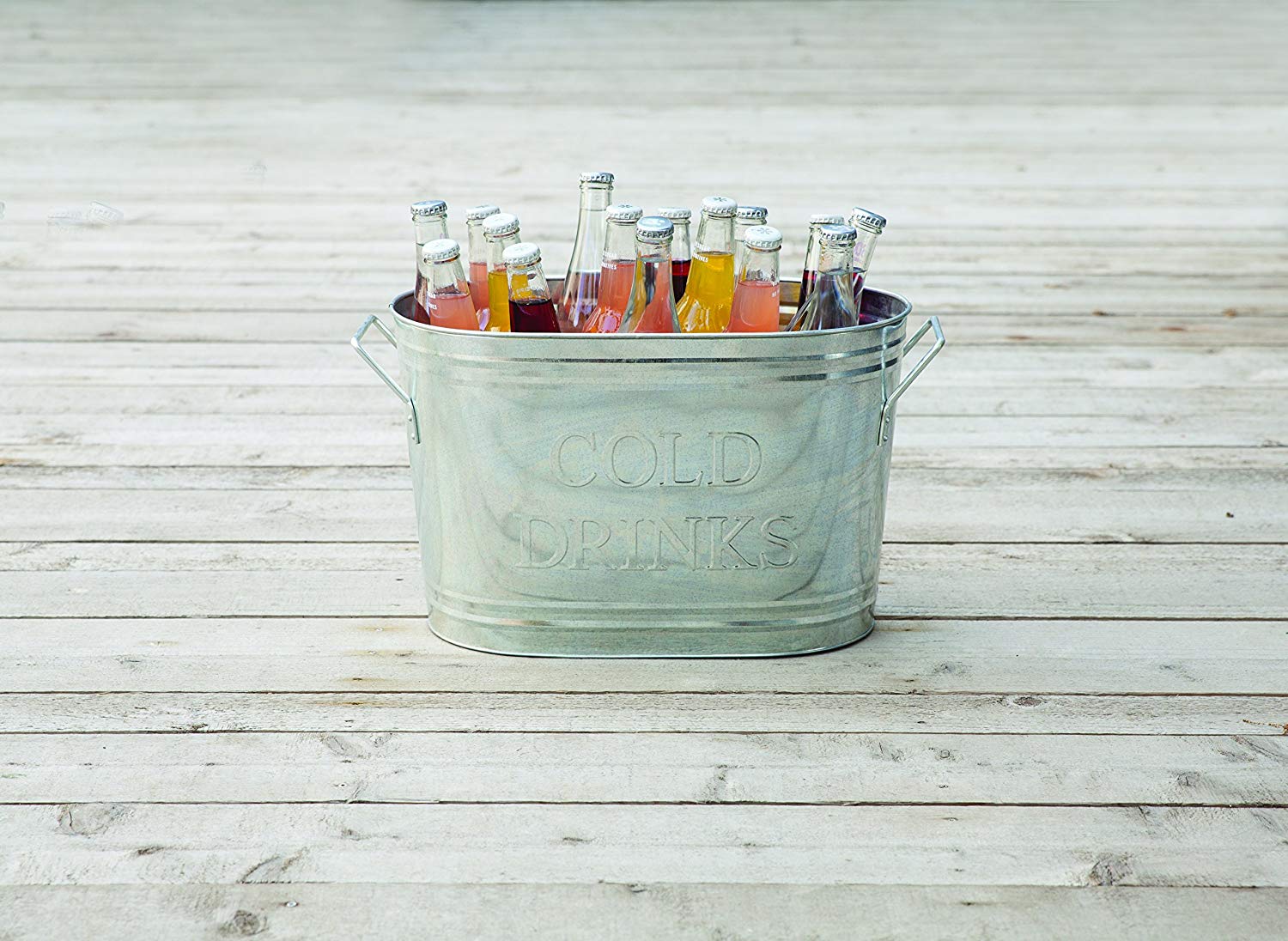 Country Home Cold Drinks Galvanized Metal Tub 5.25 gallons