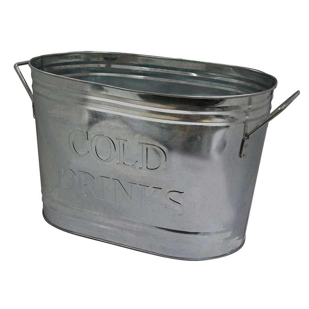 Country Home Cold Drinks Galvanized Metal Tub